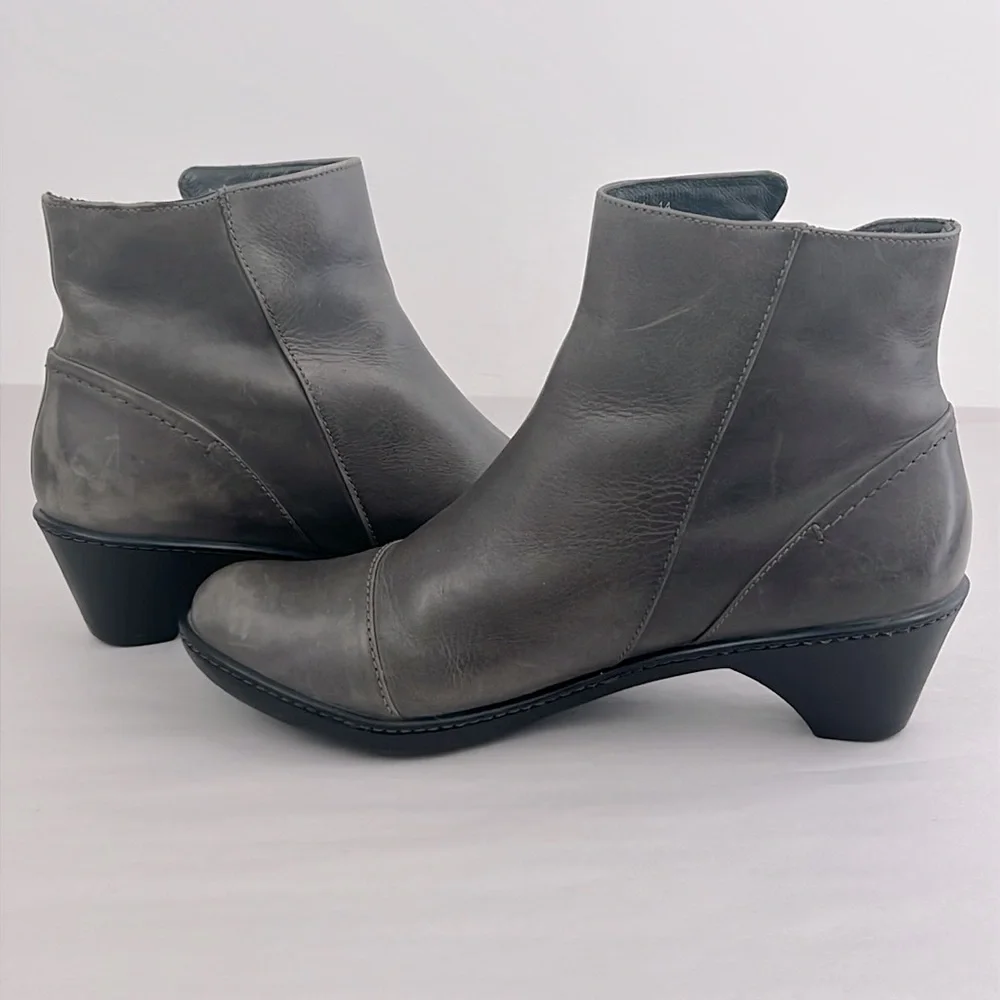 Dansko Billie Grey Ankle Boots Soft Leather Burnished Nappa Grey Womens SZ 8.5 9 - Picture 13 of 14